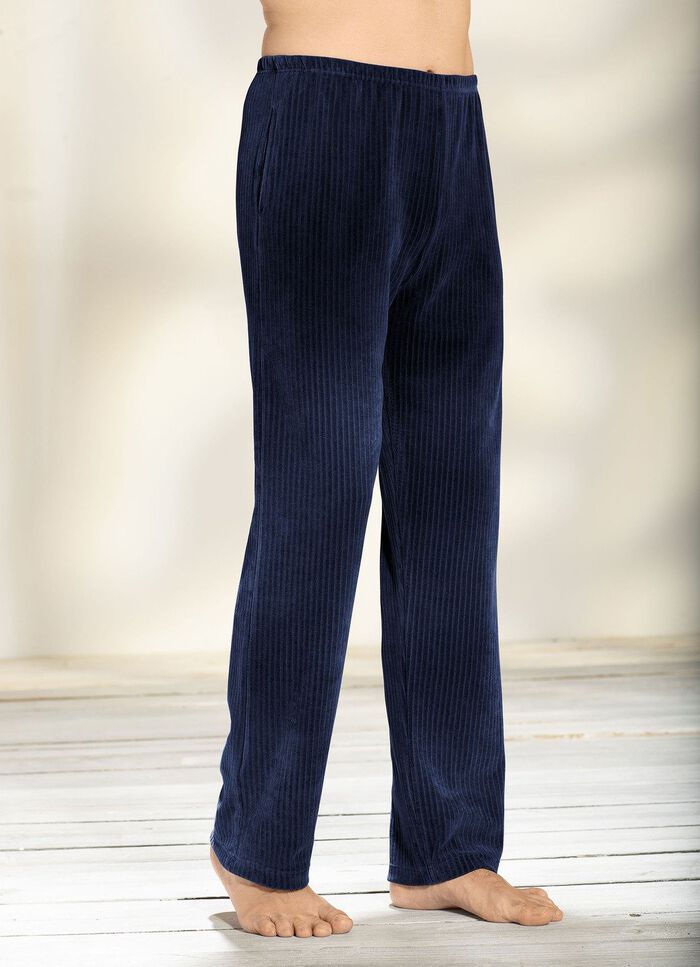 Broek met comfortabele elastische tailleband rondom in 2 kleuren MARINE