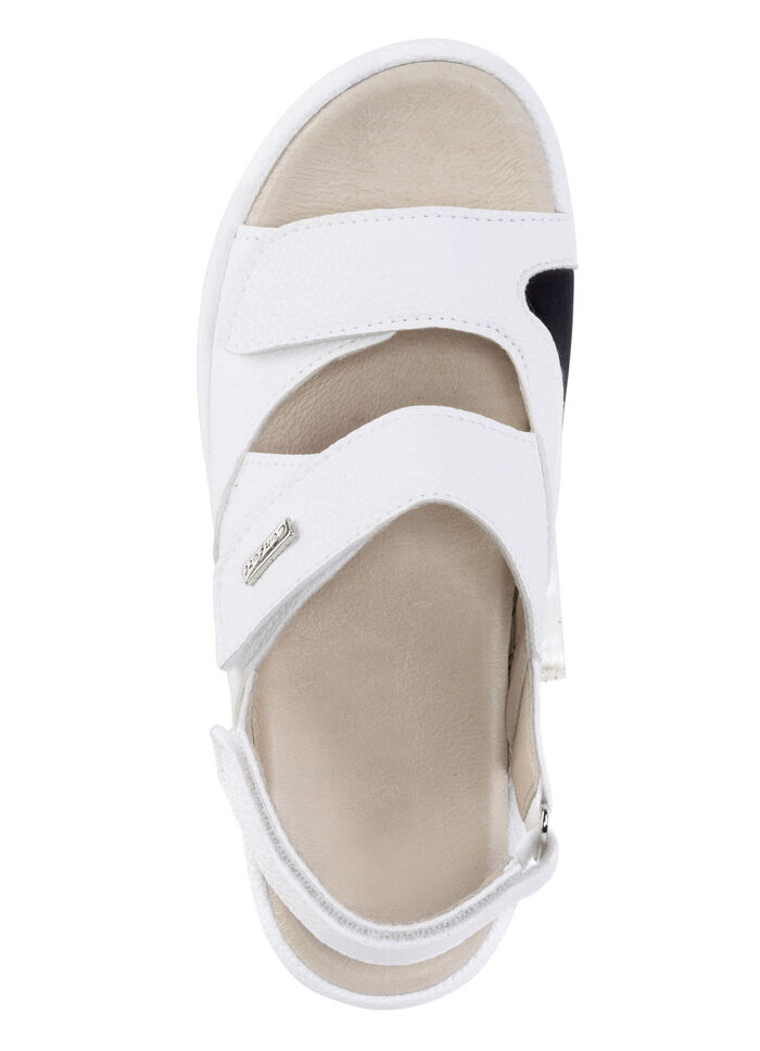 ELENA EDEN sandaal met zwarte, gevoerde elastische inzet WIT