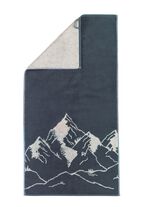 Badstofserie met geweven bergpanorama 