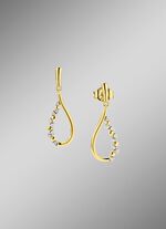 Elegantie in druppelvorm: oorbellen met synthetische zirkonia 