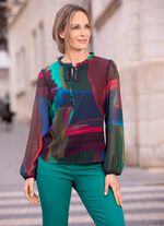 Tuniek met geplooide kraag 