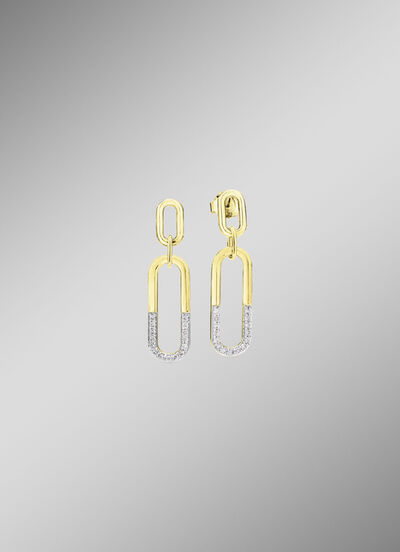 Beweegbare oorbellen met 30 diamanten 