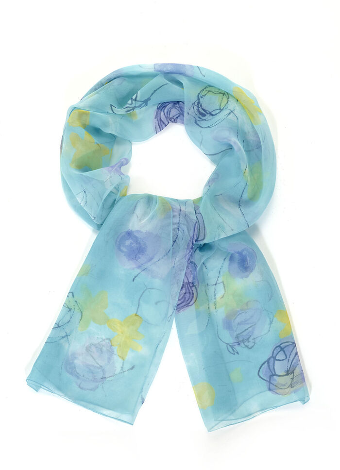 Sjaal met fantasie bloemenmotief 