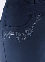 Broek met fonkelende strass steentjes DUNKELBLAU