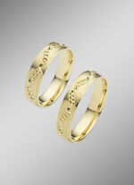 Gematteerde trouwring met stippenpatroon 