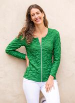 Overhemdjack met doorlopende ritssluiting 