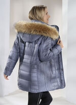 Jas met afneembare capuchon DUIFBLAUW