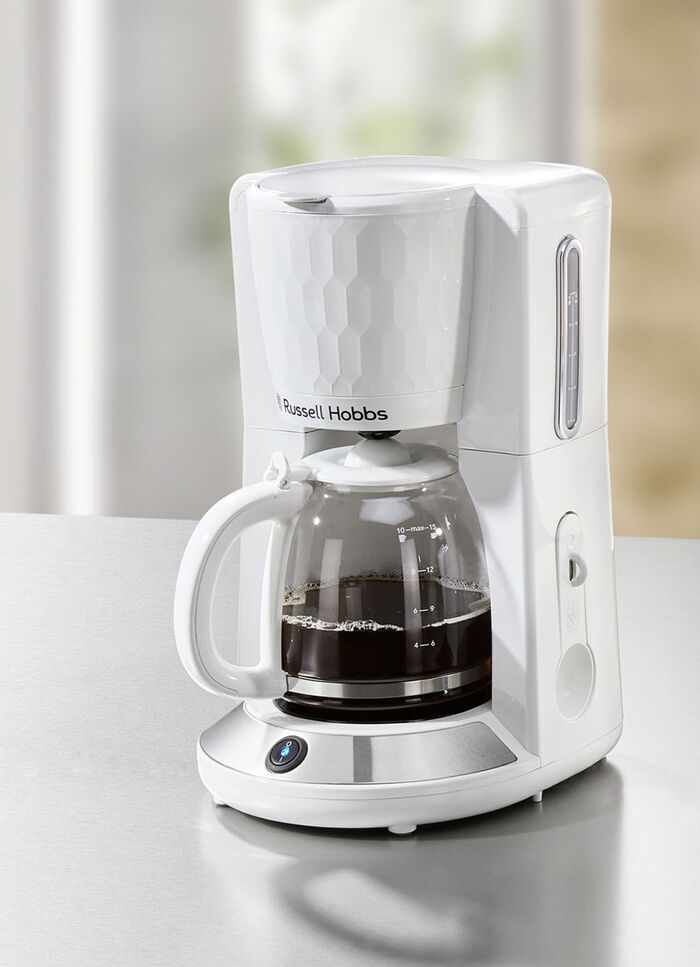 Russell Hobbs Honeycomb ontbijtserie gemaakt van hoogglans kunststof WIT