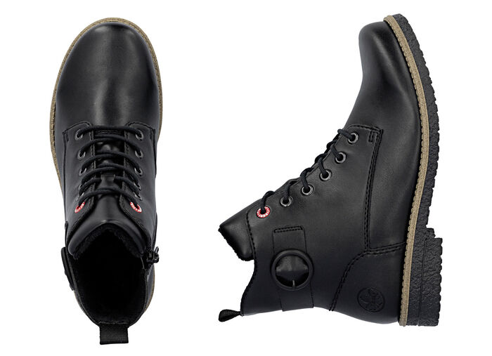 Rieker, klassieke dames enkellaarsjes, met rits SCHWARZ