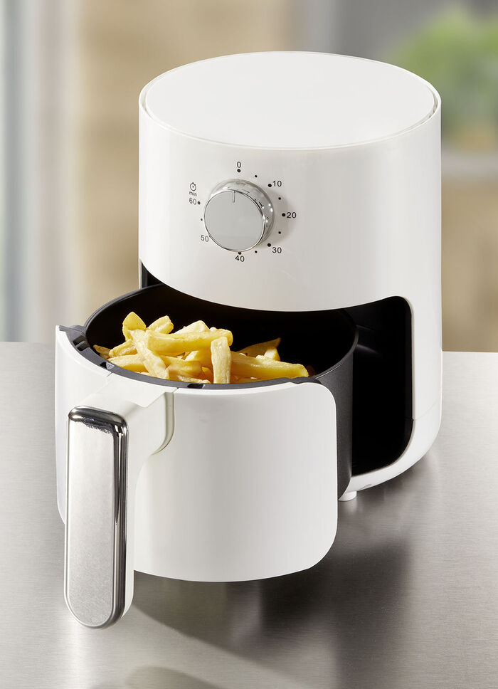 Heteluchtoven, grill en frituurpan in &eacute;&eacute;n: krokant van buiten, mals van binnen WIT