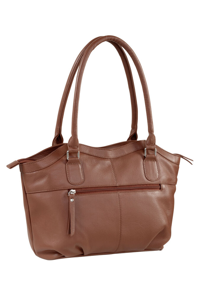 Laurina, tas, dames, van leer COGNAC