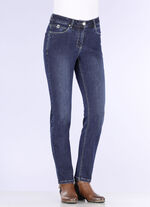 Jeans met praktisch telefoonzakje DUNKELBLAU