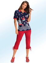 Capri-broek met verfijnde vetersluiting 