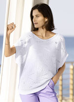 Trui in een kruisgebreid dessin WIT