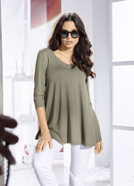 Overhemdtuniek met decoratieve knopen OLIJFGROEN