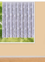 Bloemenraamrolgordijn met universeel raillint WIT