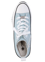 Rieker veterlaarsje in luipaardprint of denimstijl BLEU-WEISS