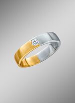 Kostbare damesring in platina en geel goud 