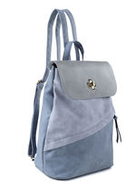 Rugzak met klep en draaisluiting JEANS-GRAU