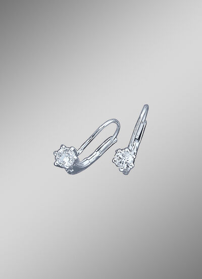 Diamanten oorbellen met 2 briljanten 
