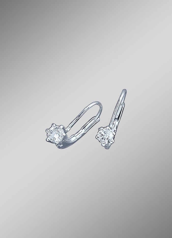 Diamanten oorbellen met 2 briljanten 
