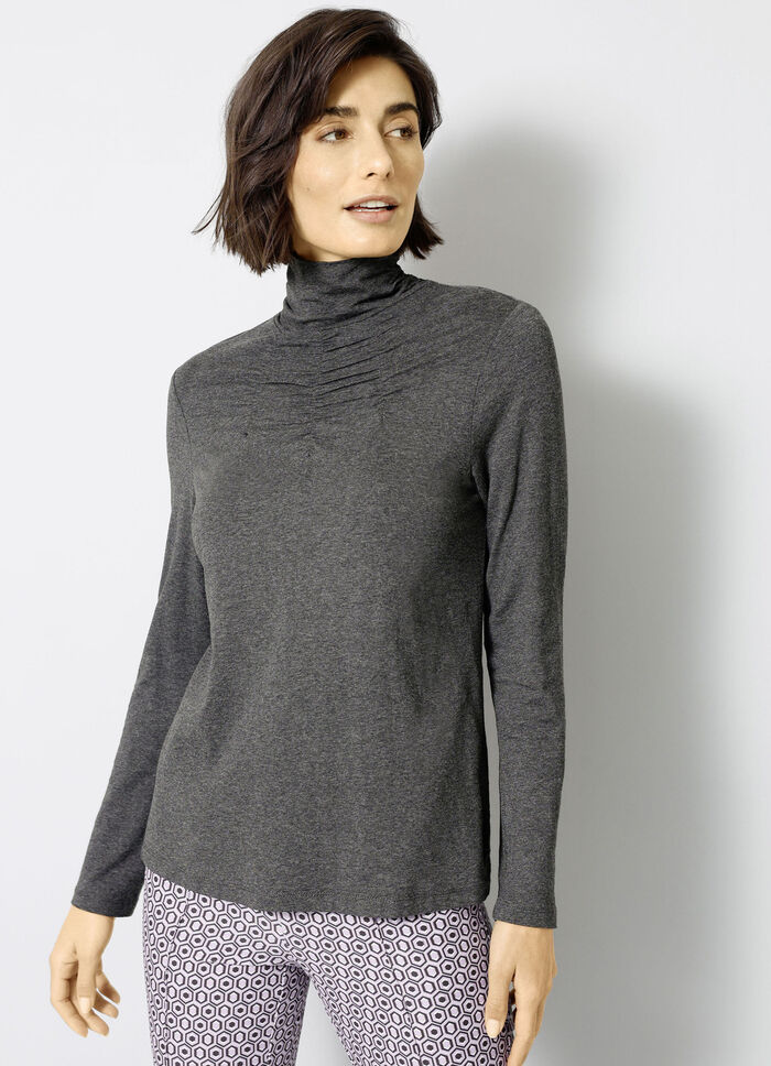 Shirt met ruches in 5 kleuren ANTRACIET