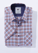 Geruit overhemd "Milano Italy" in 4 kleuren BLAUW GERUIT