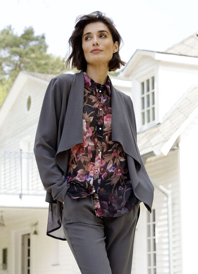 Lichte blazer met sjaalkraag 