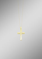 Dubbelzijdige kruishanger met synthetische zirkonia 