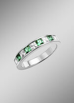 Stralende elegantie: damesring met synthetische zirkonia en glasstenen SMARAGDGROEN