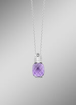 Magische elegantie: hanger met echte amethist en ankerketting 