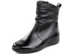 ELENA EDEN, gevoerde dames enkellaarsjes, winterschoenen, breedte H, met lamsvacht ZWART