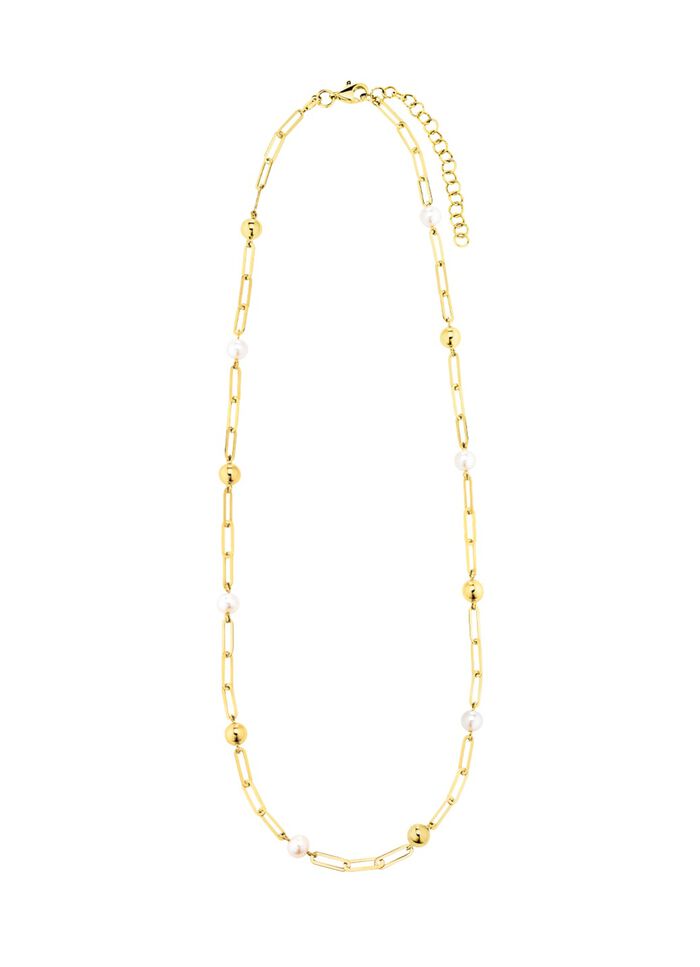 Gouden ketting met zoetwaterparels 