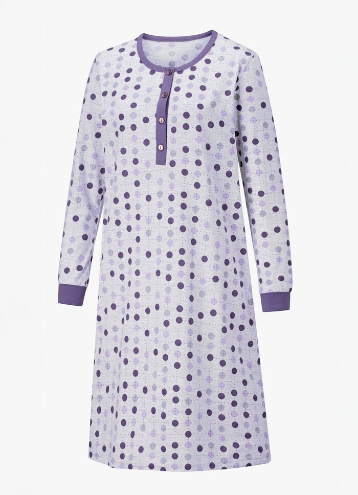 Twee-pack nachthemden, lange mouwen met knoopsluiting en manchetten 