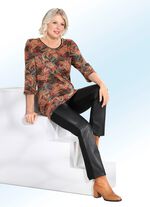 Longshirt met goudkleurige paspels 