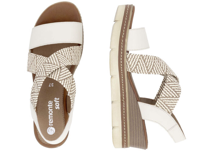 Remonte sandalen met gevlochten details HELLBEIGE-SAND