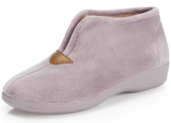 Laurina pantoffels van fluweelachtig textielmateriaal PASTELSERINGEN