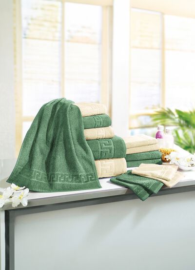 Badstofserie met meander-jacquardstructuur 