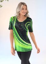 Schattig shirt met zilverkleurige decoratieve plaatjes 