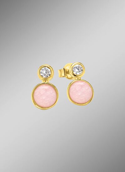 Delicate elegantie: oorknopjes met roze chalcedoon 