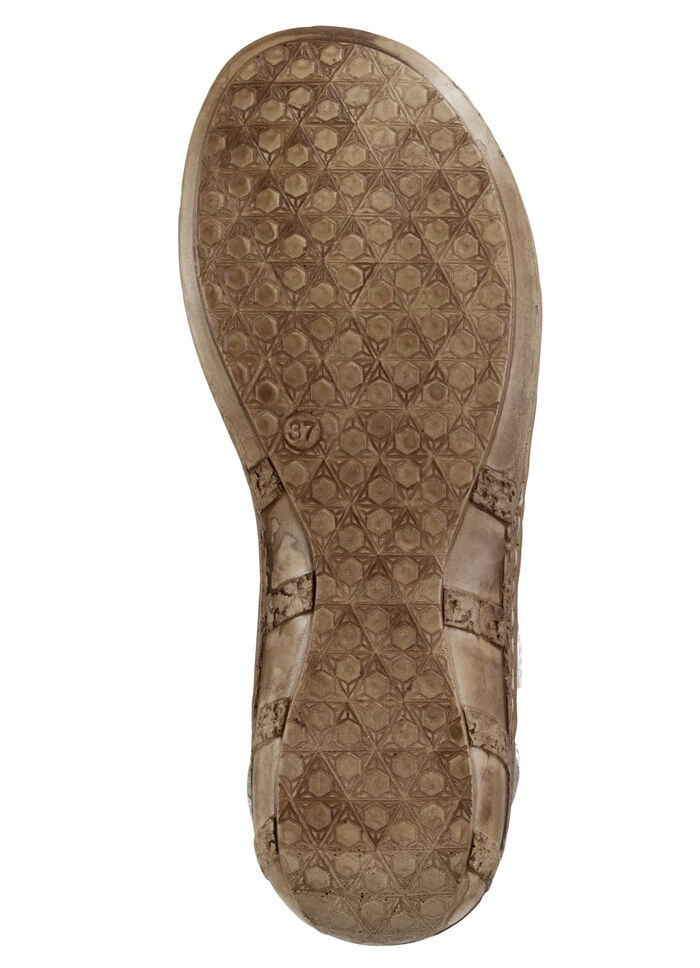 ELENA EDEN sandaal gemaakt van nappaleer met een subtiele gekreukelde structuur WIT-BLAUW