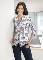 overhemdblouse met opstaande kraag 