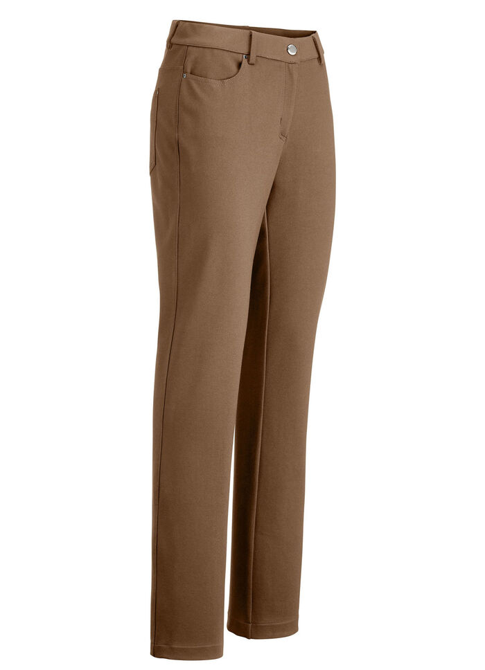 Broek met sportieve chic COGNAC
