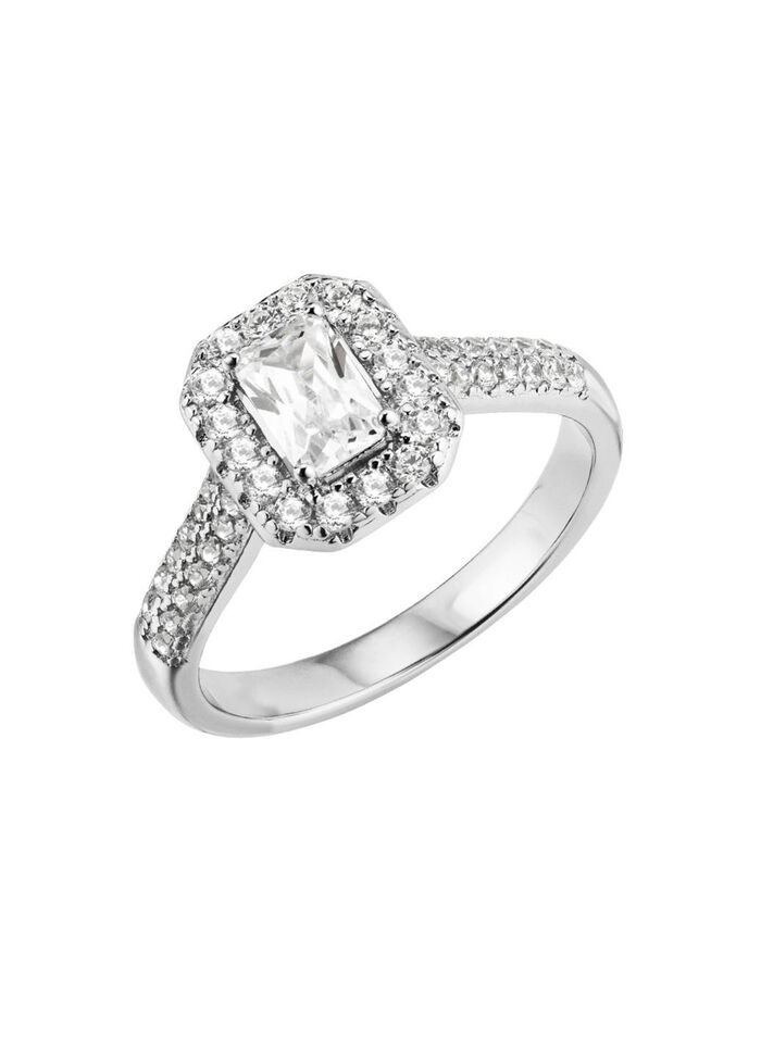 Elegante damesring met synthetische zirkonia 