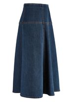 Denimrok met contrasterende deelnaden 