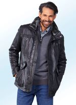 Leren jack met dubbele zakken 