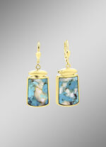 Oorbellen met geconserveerde turkoois en geconserveerde parelmoer 