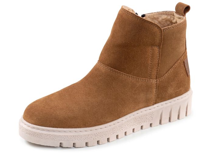 ELENA EDEN, warme dames enkellaarsjes, winterschoenen, breedte H, met uitneembaar voetbed BRUIN