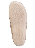 ELENA EDEN pantoffels gemaakt van gedeeltelijk glanzend bedrukt textielmateriaal BEIGE