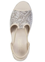 Zomerse damessandalen, breedte G, met elastische banden BEIGE